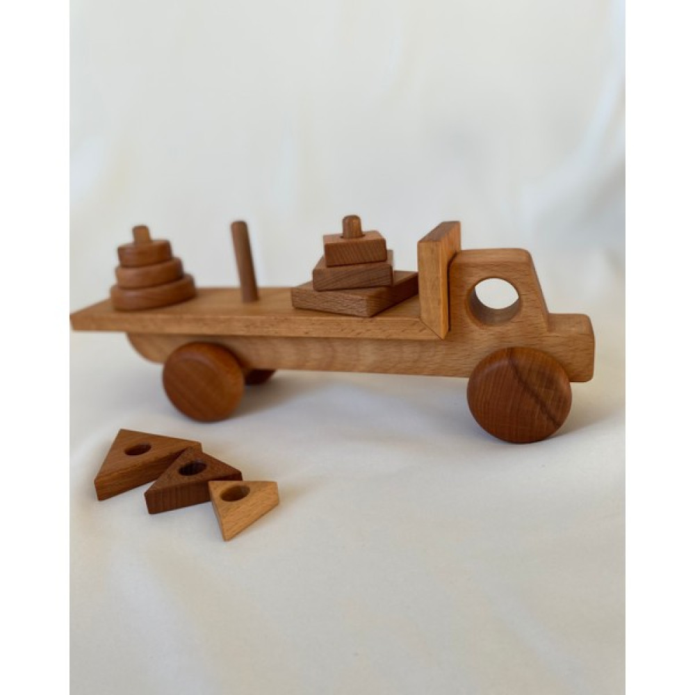 Tiny Wood Ahşap Montessori Oyuncak Geometrik Bul Tak Kamyon, Eğitici Oyuncak Kamyonet, Doğal Ahşap Oyuncak Bebek Oyuncakları Fiyatı
