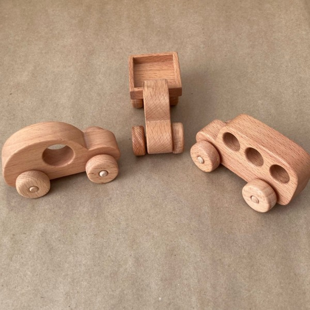 Tiny Wood Ahşap Oyuncak Midi Araba Seti - Renkli Bebek Oyuncakları Fiyatı