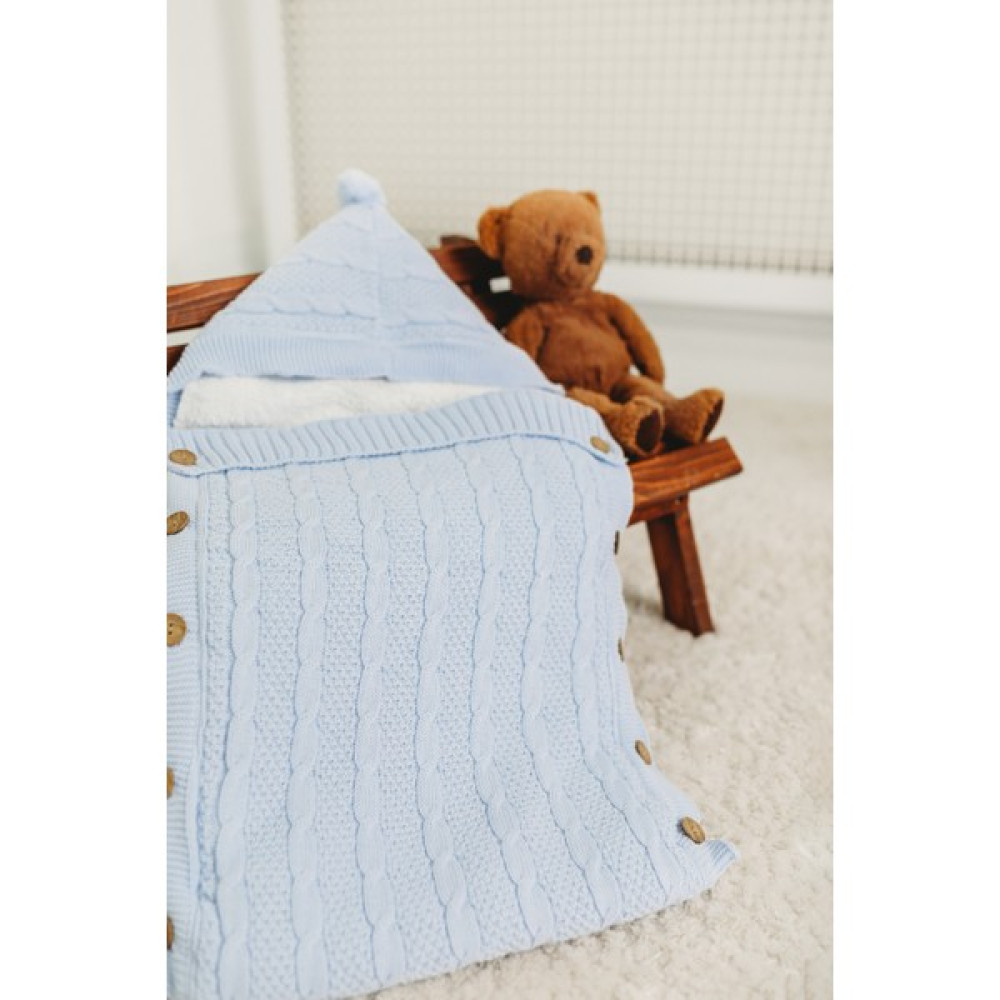 Tinykiddesign Bebek Kundağı Kişiye Özel Nakış Işlemeli Isim Triko Mavi Örgülü Içi Peluş Örgülü Yenidoğan Kundak Bebek Kundağı Fiyatı