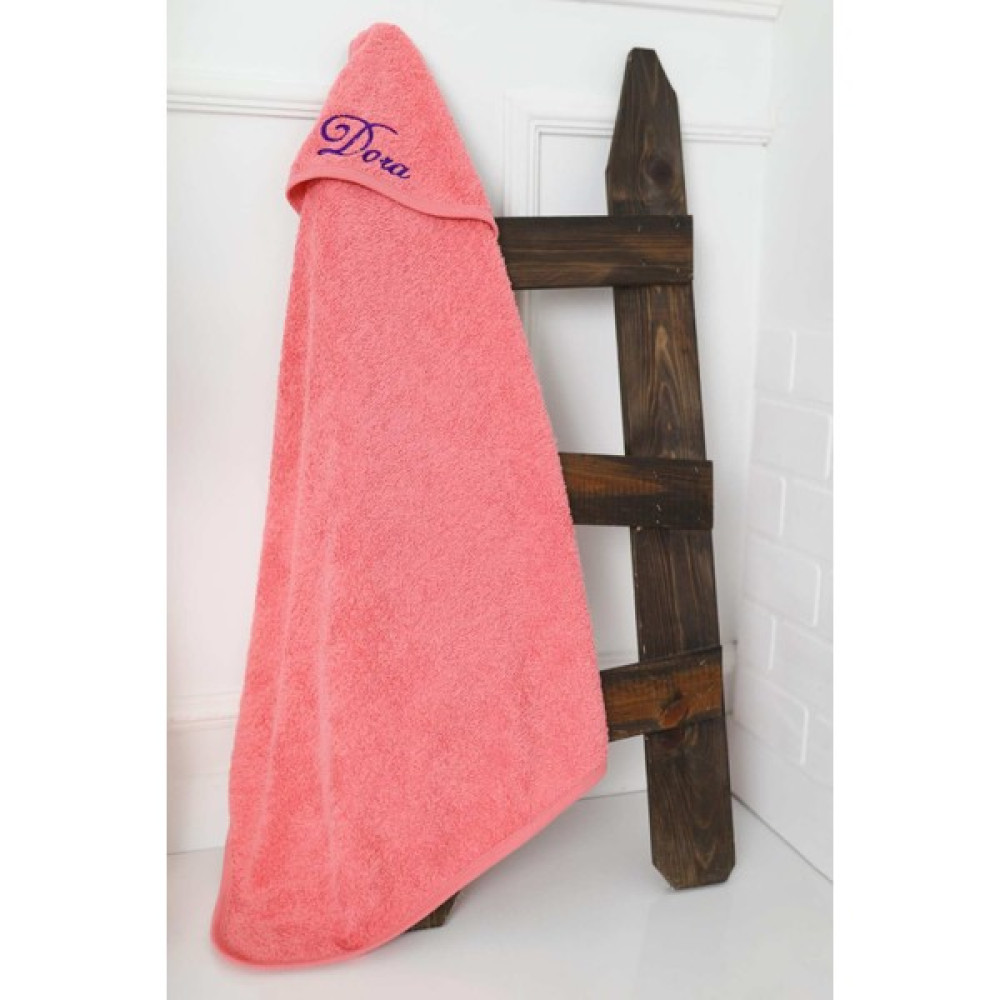 Tinykiddesign Pamuklu Bebek Kundak Havlusu, Nakışlı Bebek Havlusu, Bebek Havlusu 70X75CM - Gül Kurusu Bebek Banyo-Tuvalet Fiyatı