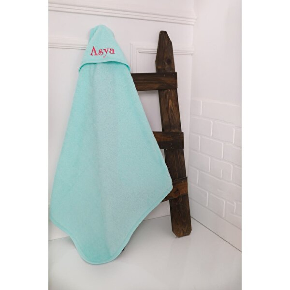 Tinykiddesign Pamuklu Bebek Kundak Havlusu, Nakışlı Bebek Havlusu, Bebek Havlusu 70X75CM - Mint Bebek Banyo-Tuvalet Fiyatı