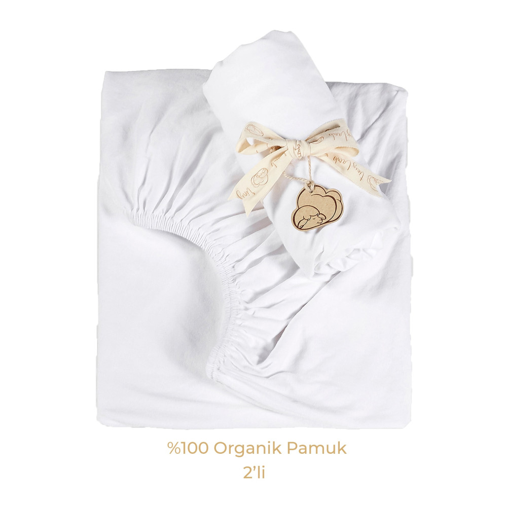 tinylamb 2li Organik Pamuk Penye Beyaz Lastikli Çarşaf - 60x120 Cm Lastikli Beden Bebek Yatak Çarşafı Fiyatı