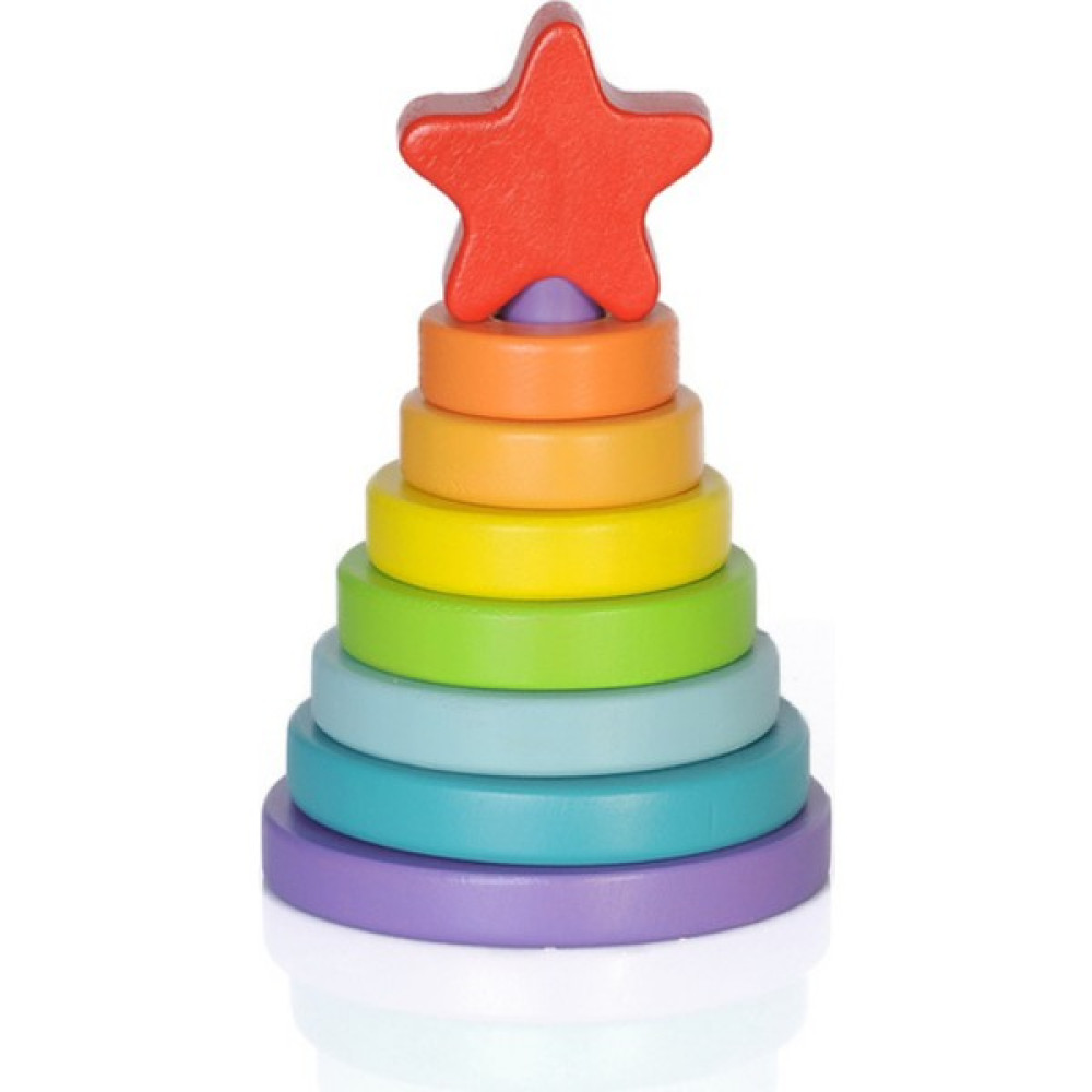 Tinywood Ahşap Yıldız Kule / Gökkuşağı Hanoi - Renkli Bebek Oyuncakları Fiyatı