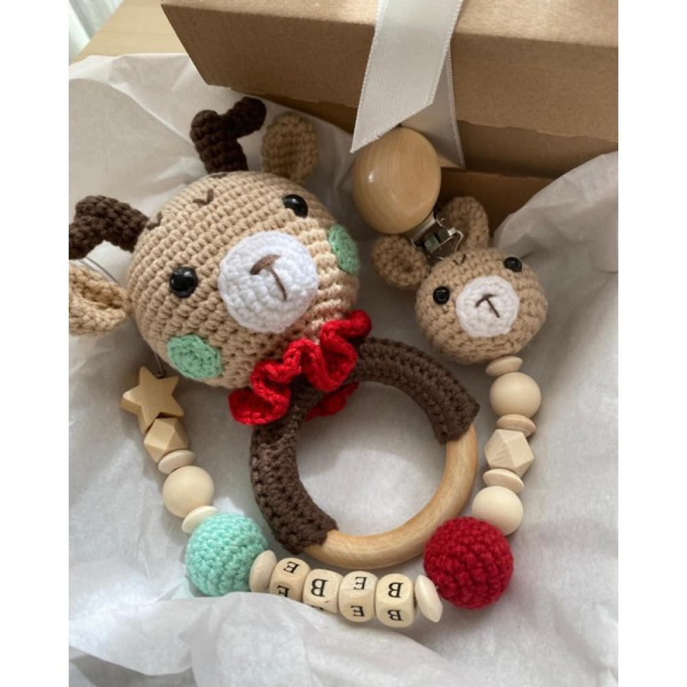 Tinywood Bebek Hediyelik Geyik Emzik Zinciri Çıngırak, Yeni Doğan Kız Bebek Isimli Emzik Hediye Seti Bebek Beslenme Gereçleri Fiyatı