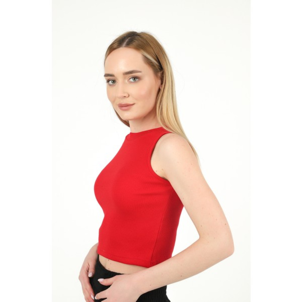 Tiodes Kadın Halter Yaka Fitilli Crop Bluz Bluz Fiyatı