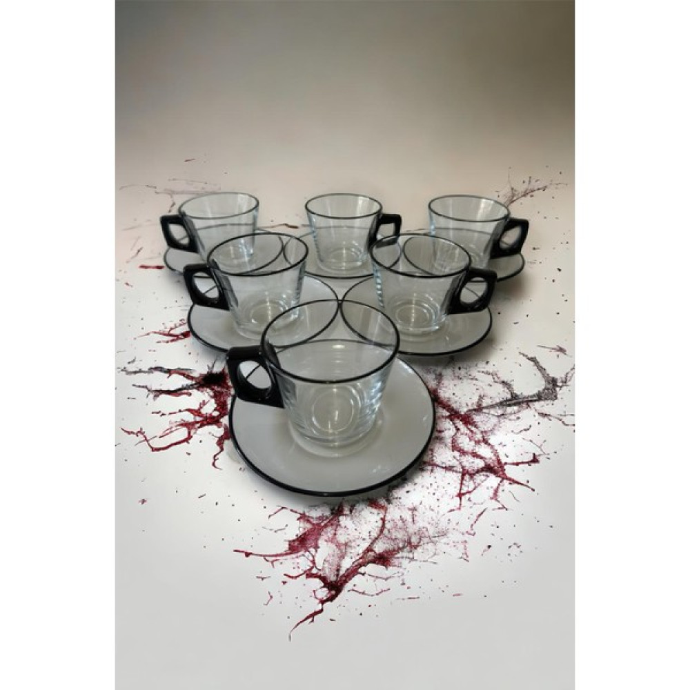 Tırtıl Home Paşabahçe Vela Çay Takımı Mat Siyah - 195 ml Fincan / Bardak / Kahve Takımı Fiyatı