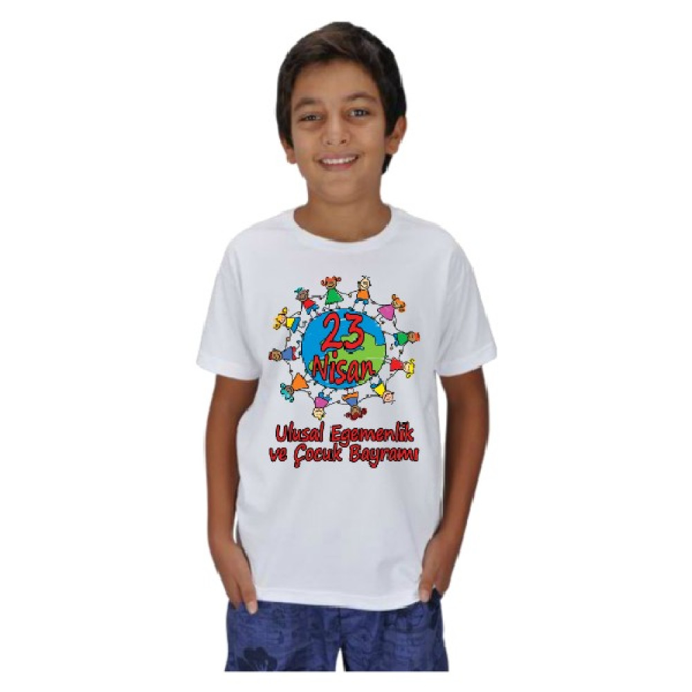 Tisho 23 Nisan - [1] Çocuk Unisex Erkek Çocuk T-shirt Fiyatı
