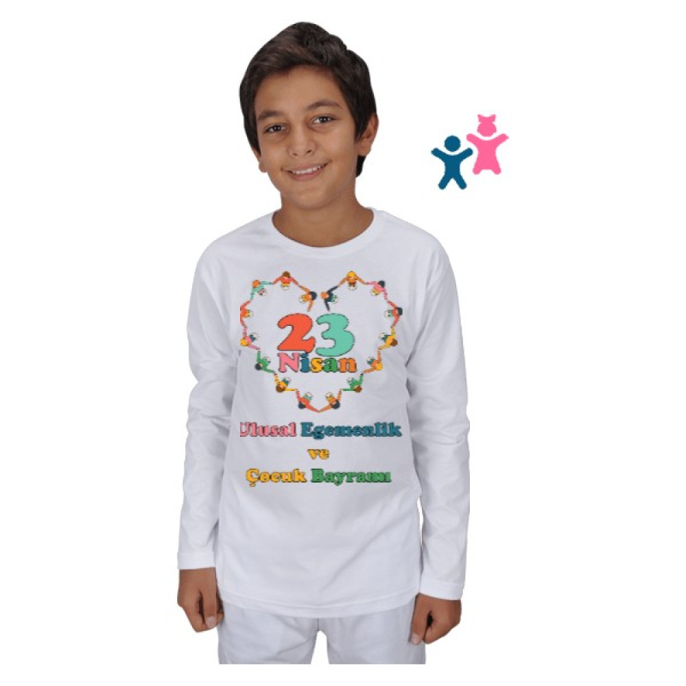 Tisho 23 Nisan Bayramı Çocuk Unisex Uzunkollu Erkek Çocuk T-shirt Fiyatı
