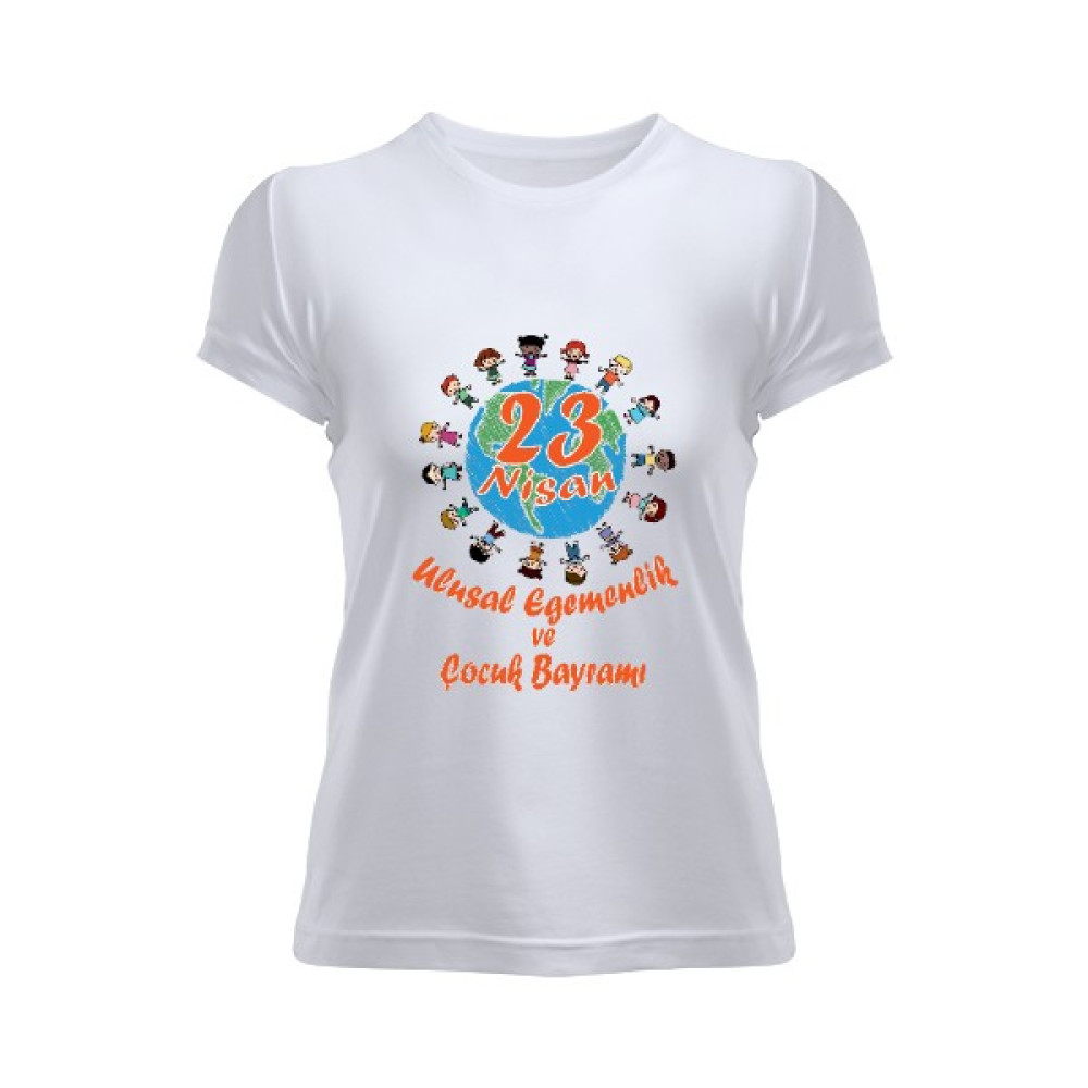 Tisho 23 Nisan Temalı Bayan Tişört Kadın Tişört Bayan T-shirt Fiyatı