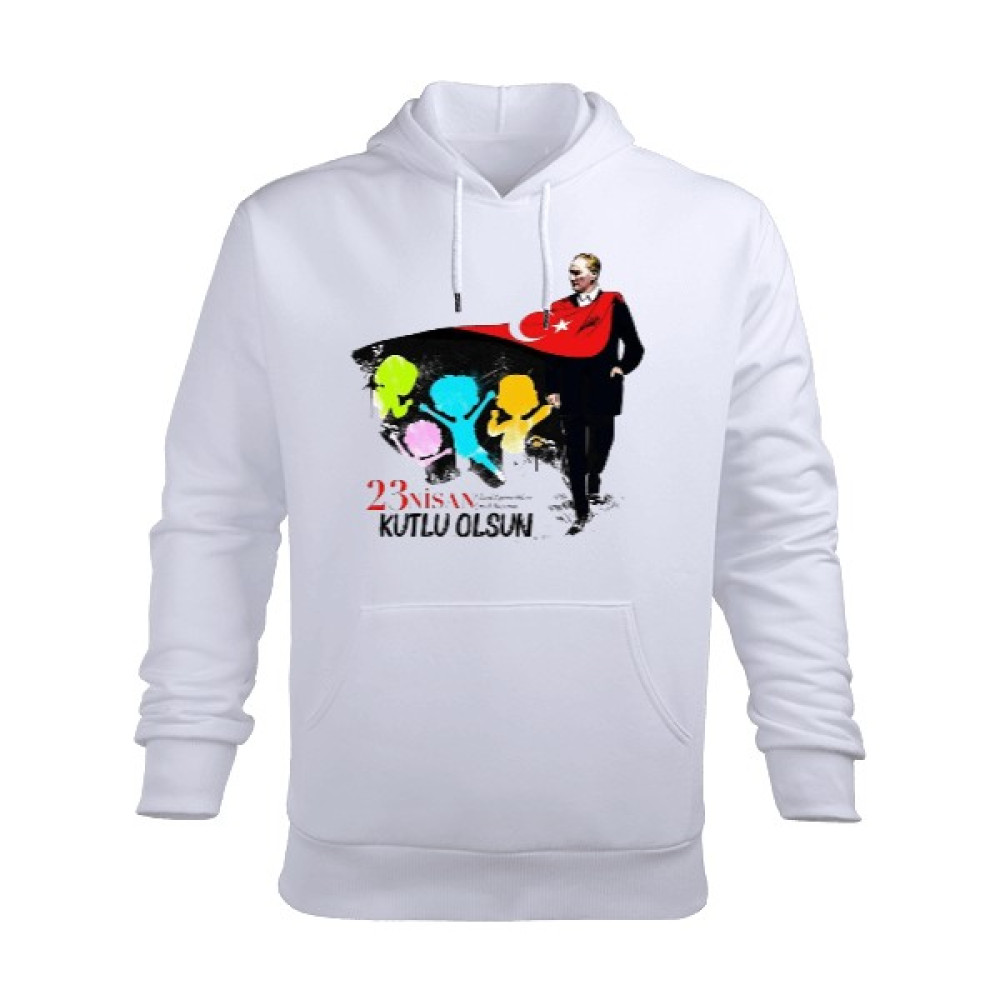 Tisho 23 Nisan Ulusal Egemenlik ve Çocuk Bayramı Baskılı Erkek Kapüşonlu Hoodie Sweatshirt Erkek Sweatshirt Fiyatı