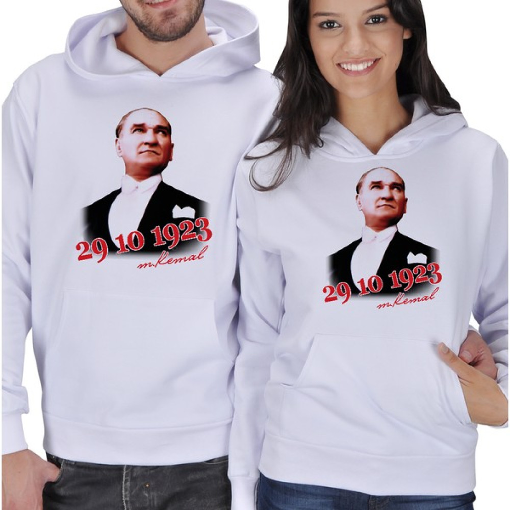 Tisho 29 Ekim Cumhuriyet Bayramı Baskılı Sevgili Kapüşonlu Sweatshirt Bayan Sweatshirt Fiyatı