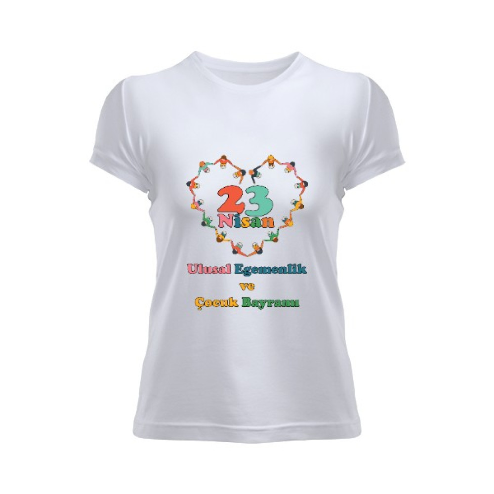 Tisho Bayan 23 Nisan Temalı Baskilı Tişört Kadın Tişört Bayan T-shirt Fiyatı