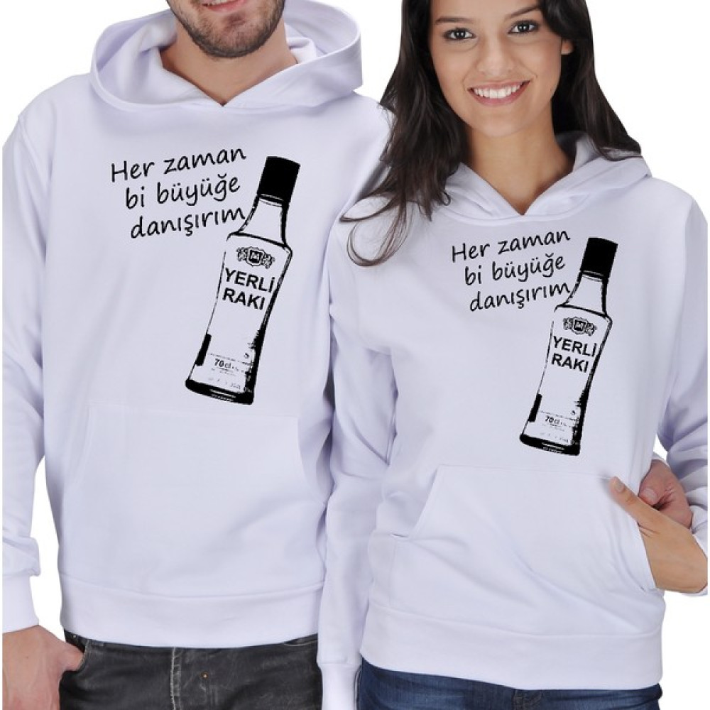 Tisho Büyüğe Danışırım Baskılı Sevgili Kapüşonlu Sweatshirt Bayan Sweatshirt Fiyatı