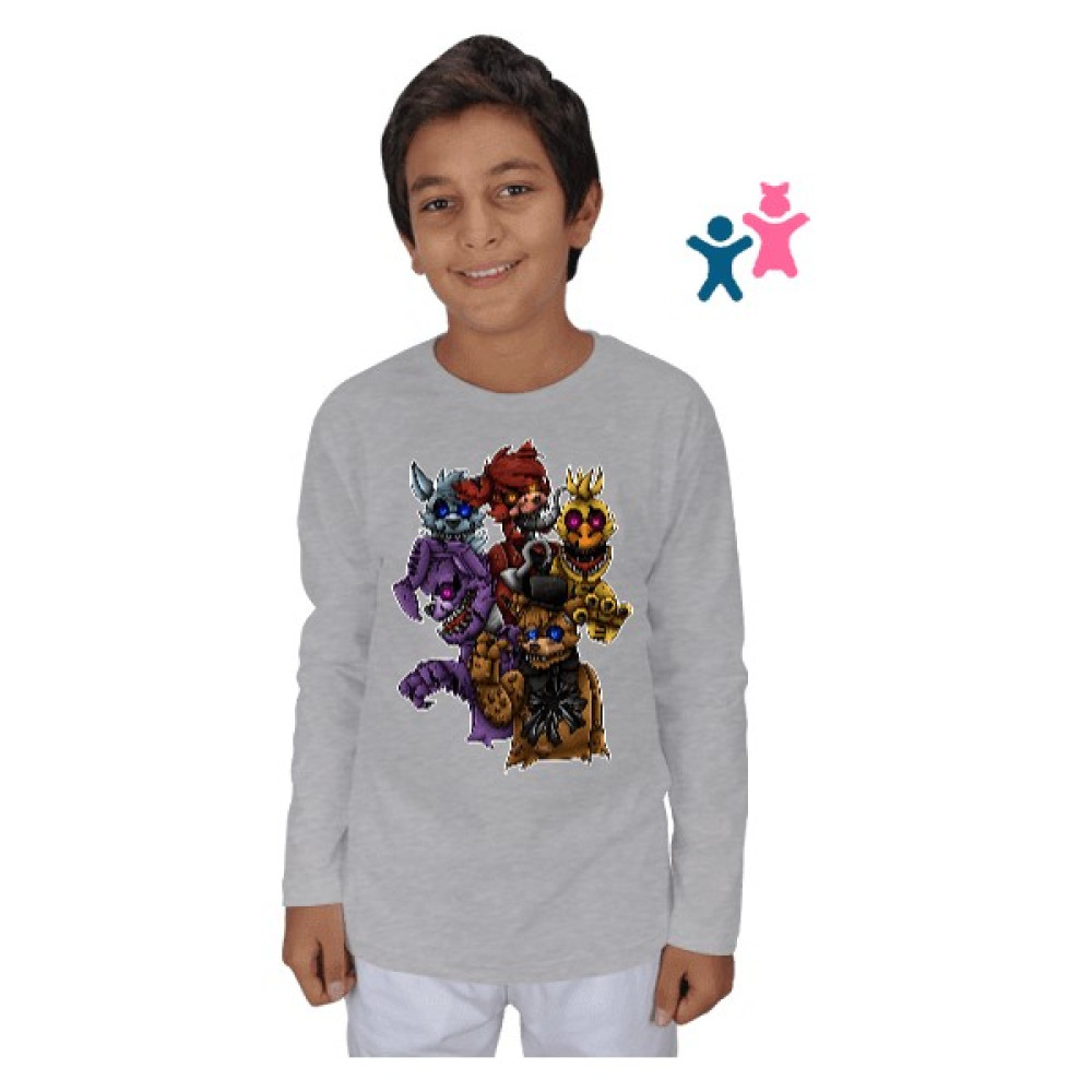 Tisho Fnaf Five Nights At Freddys Baskılı Çocuk Unisex Uzunkollu Erkek Çocuk T-shirt Fiyatı