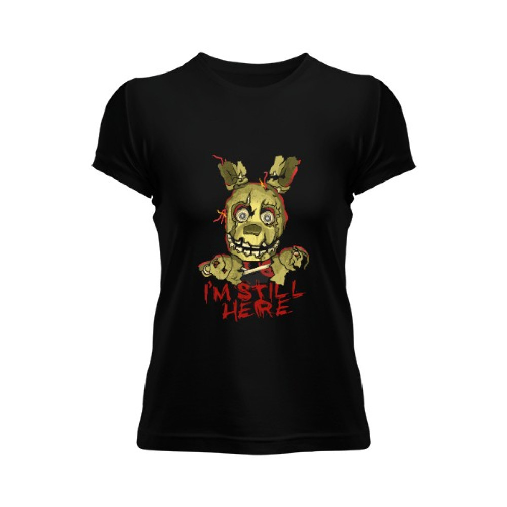 Tisho Fnaf Five Nights At Freddys I Am Still Here Baskılı Siyah Kadın Tişört Bayan T-shirt Fiyatı