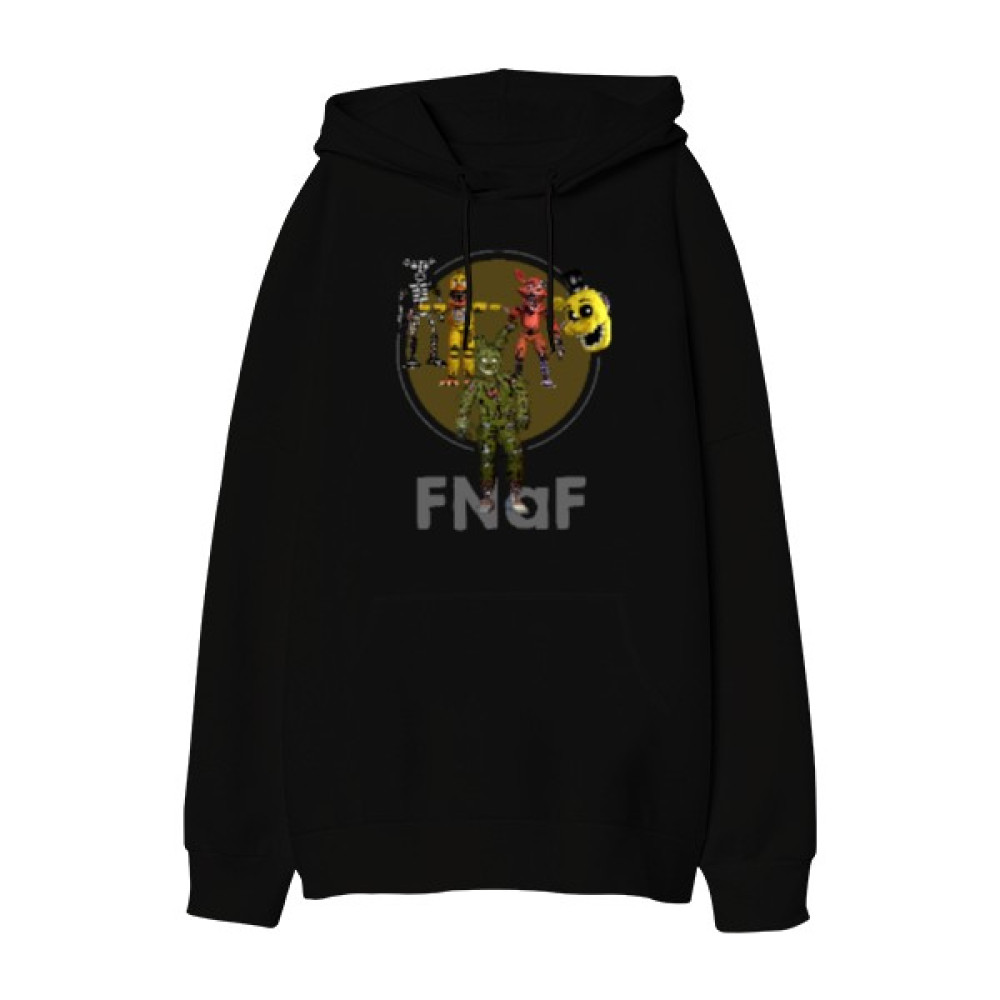 Tisho Fnaf Five Nights At Freddys Siyah Oversize Unisex Kapüşonlu Sweatshirt Erkek Sweatshirt Fiyatı