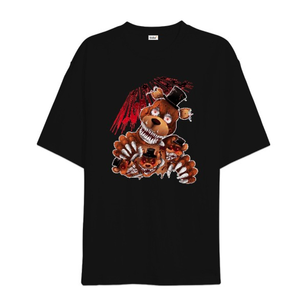 Tisho Fnaf Five Nights At Freddys V4 Siyah Oversize Tişört Erkek T-shirt Fiyatı