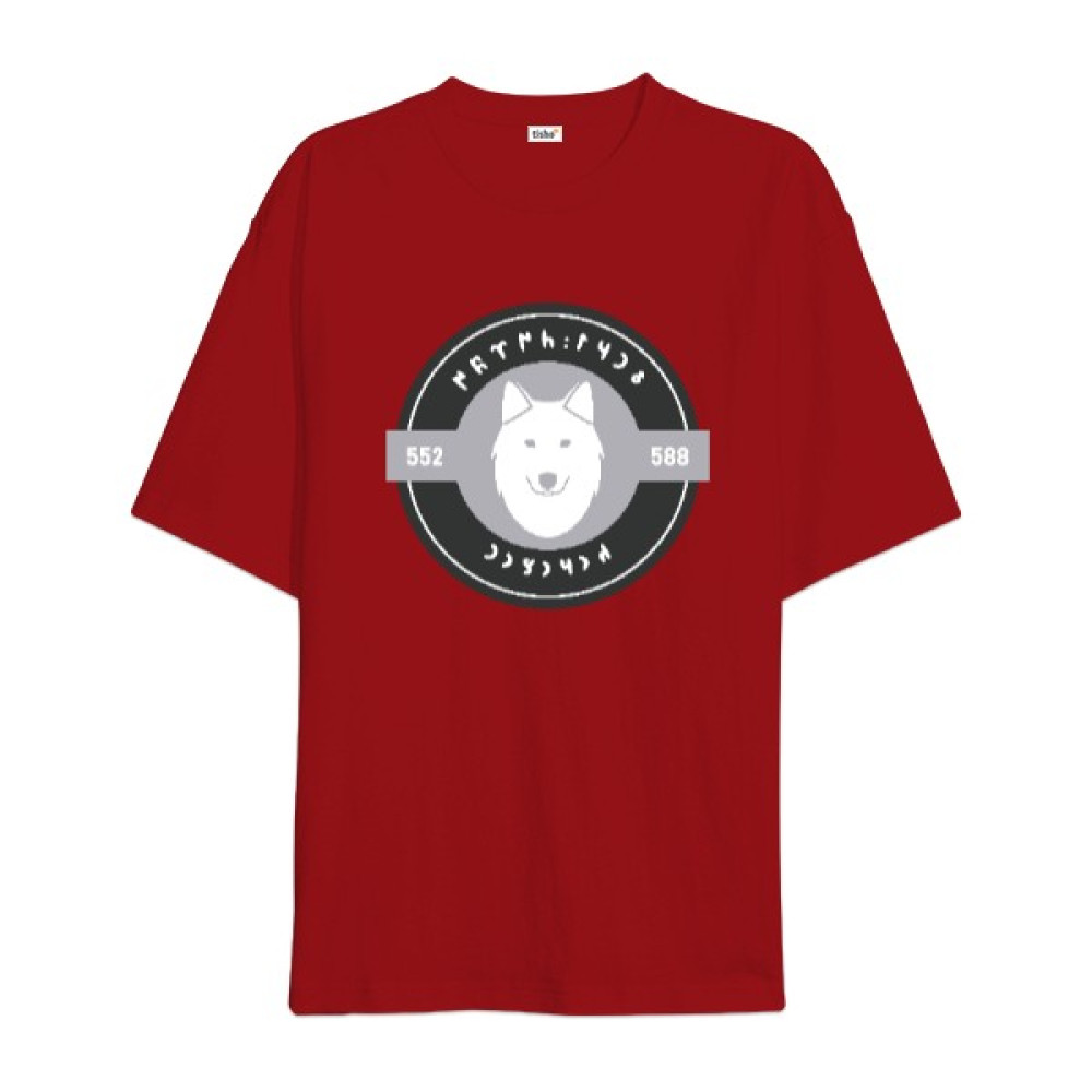 Tisho Göktürkçe Tanrı Türkü Korusun ve Kurt Kırmızı Oversize Unisex Tişört Erkek T-shirt Fiyatı
