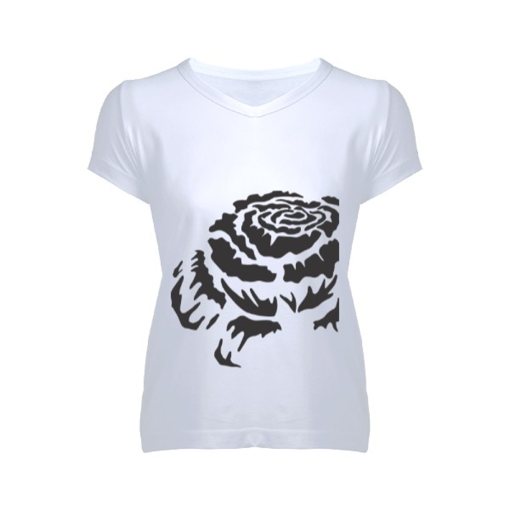 Tisho Güllü Kadın V Yaka Tişört Bayan T-shirt Fiyatı