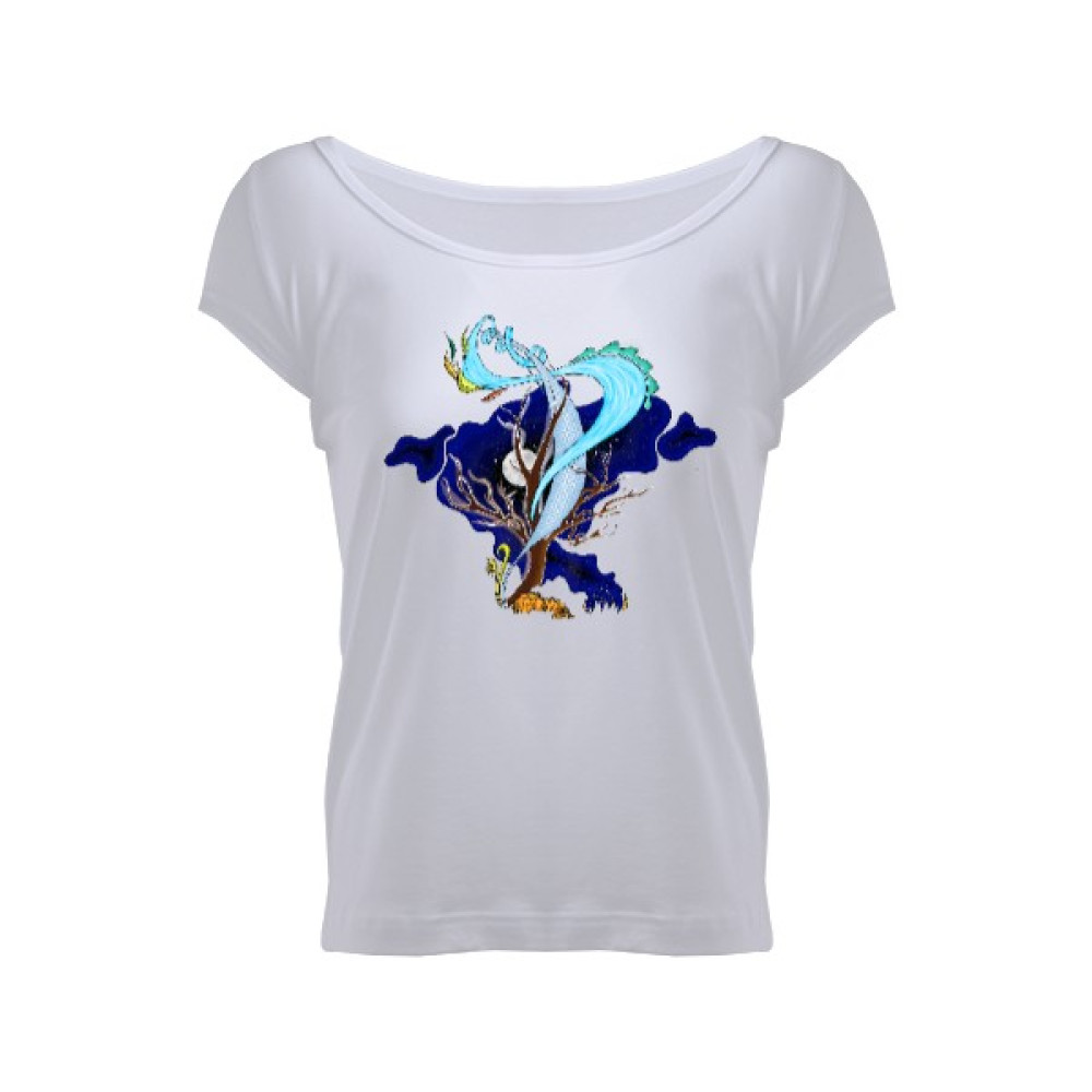 Tisho Kamp Ateşi - Kadın Geniş Yaka T-Shirt Kadın Geniş Yaka Tişört Bayan T-shirt Fiyatı