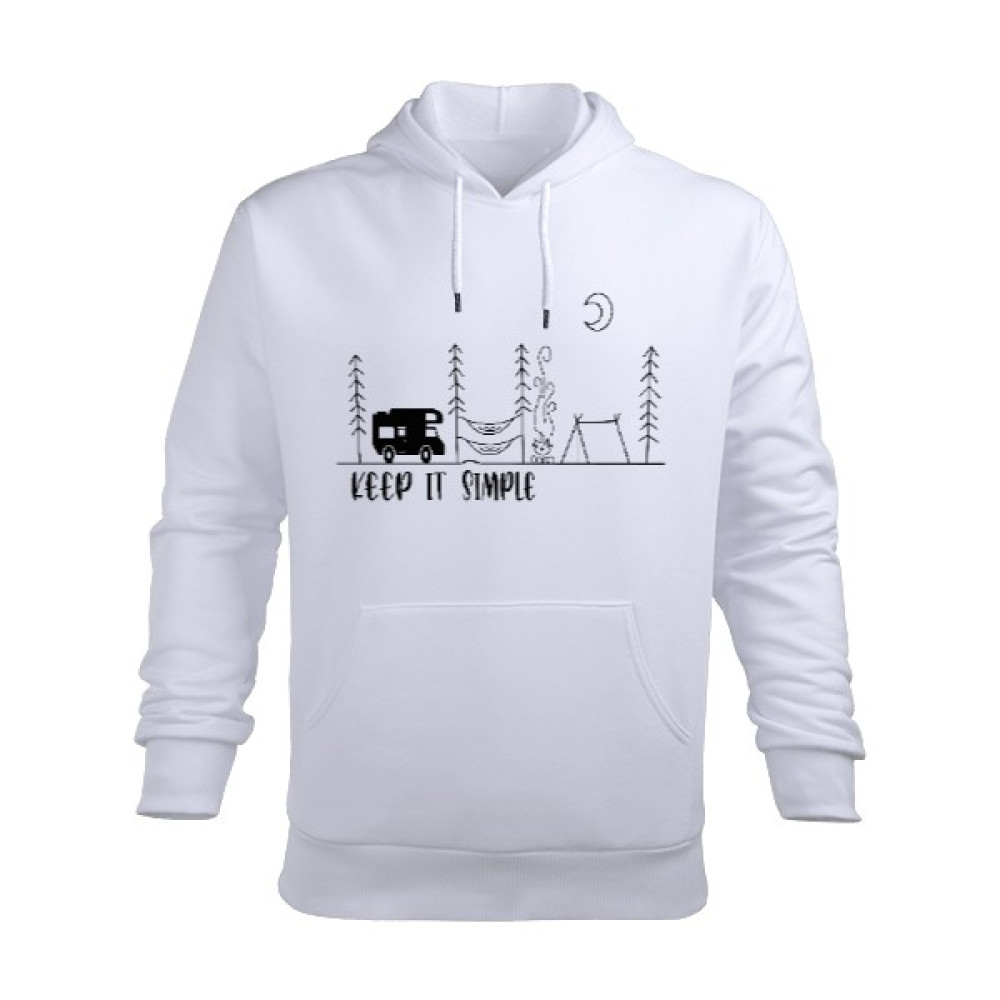 Tisho Kamp - Outdoor Karavan Keep It Simple Erkek Kapüşonlu Hoodie Sweatshirt Erkek Sweatshirt Fiyatı