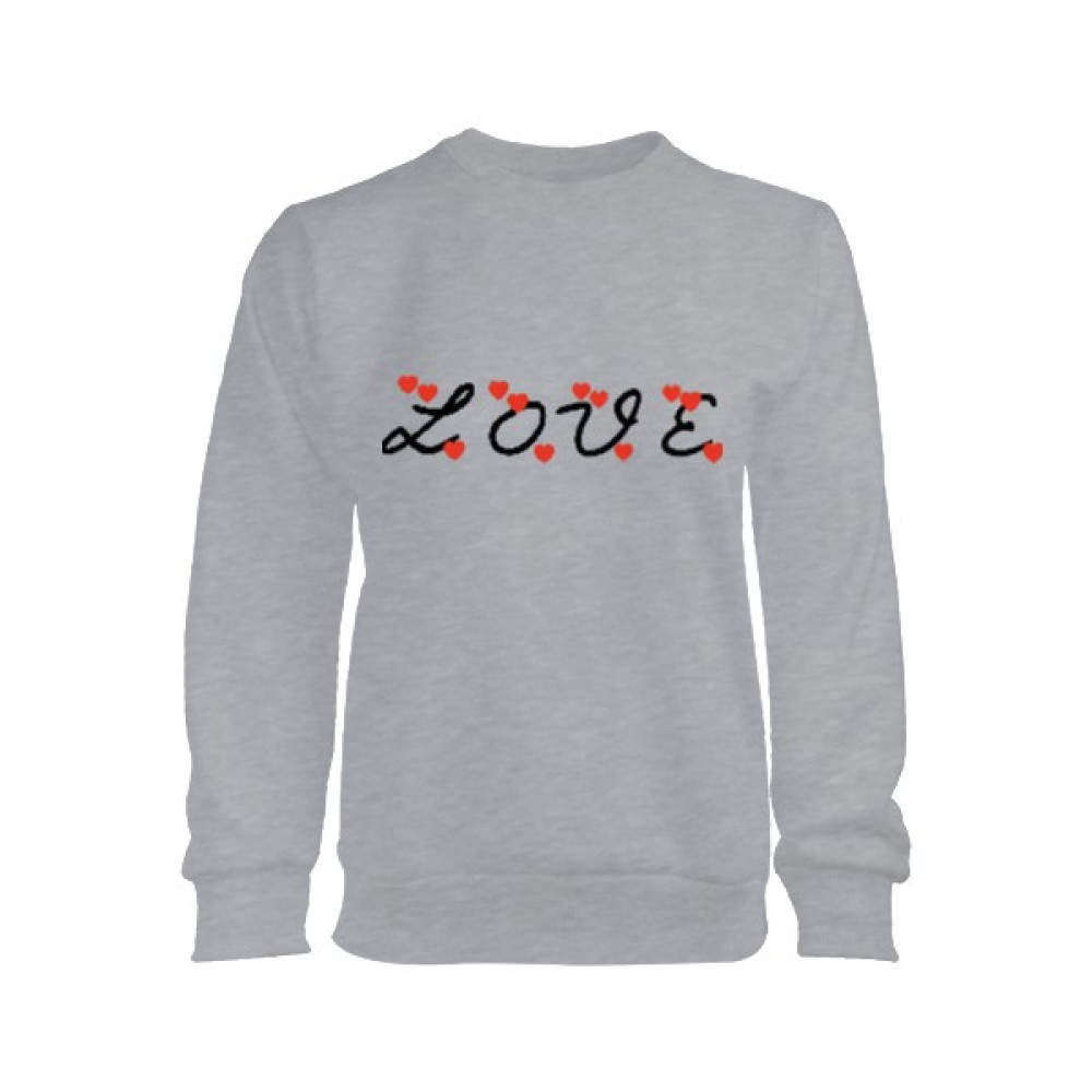Tisho Love Gri Bayan Sweetshirt Kadın Sweatshirt Bayan Sweatshirt Fiyatı
