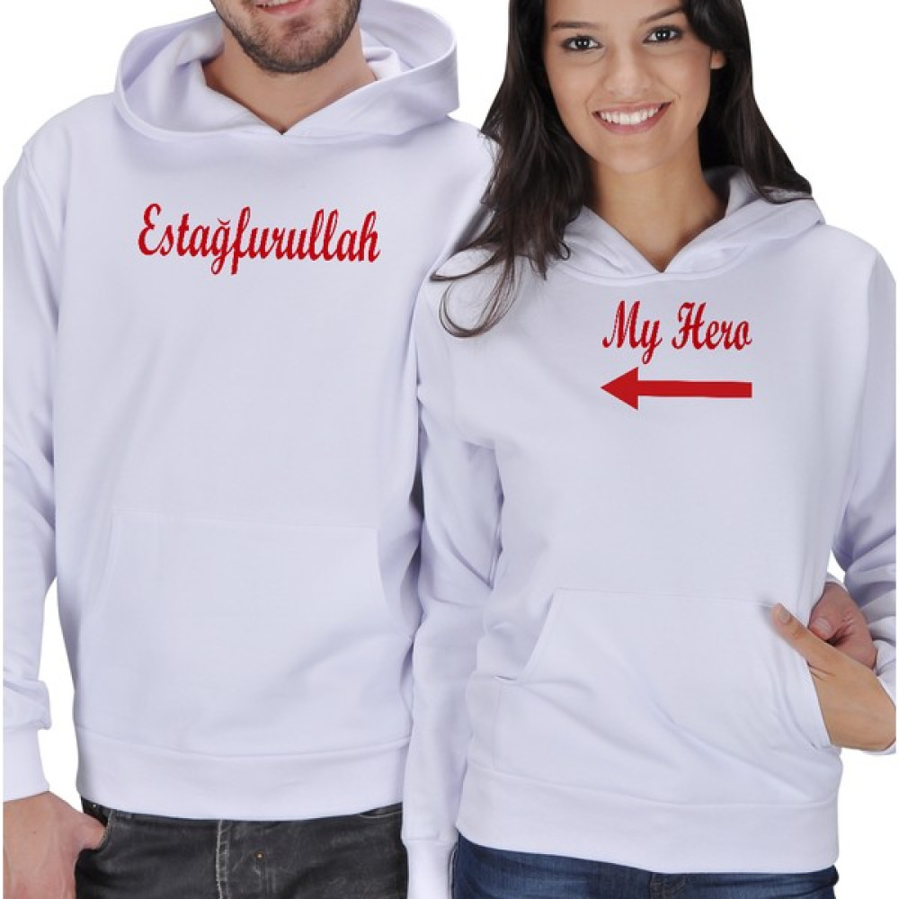 Tisho My Hero - Estağfurullah Baskılı Sevgili Kapüşonlu Sweatshirt Bayan Sweatshirt Fiyatı