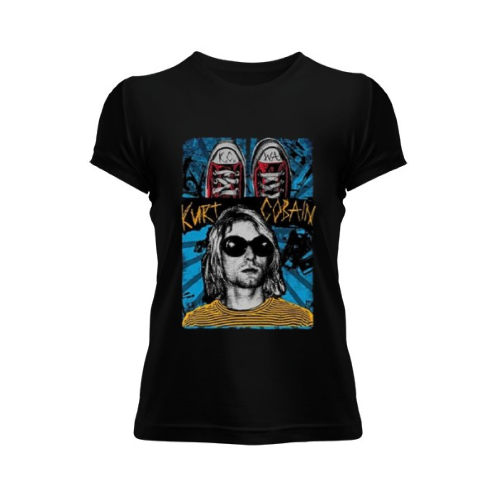 Tisho Nirvana Kurt Cobain Rock Tasarım Baskılı Kadın Tişört Bayan T-shirt Fiyatı