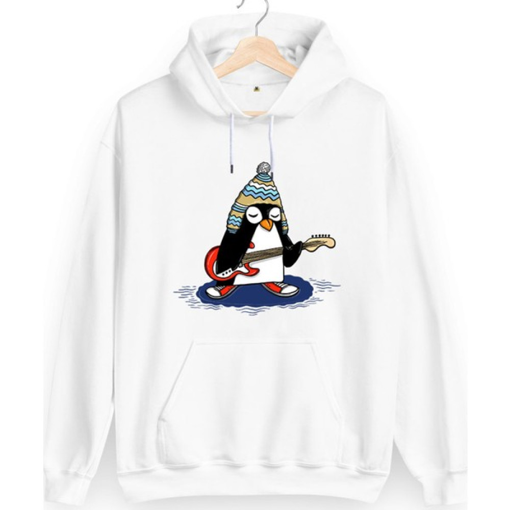 Tisho Rock Penguen Baskılı Unisex Kapüşonlu Sweatshirt Bayan Sweatshirt Fiyatı