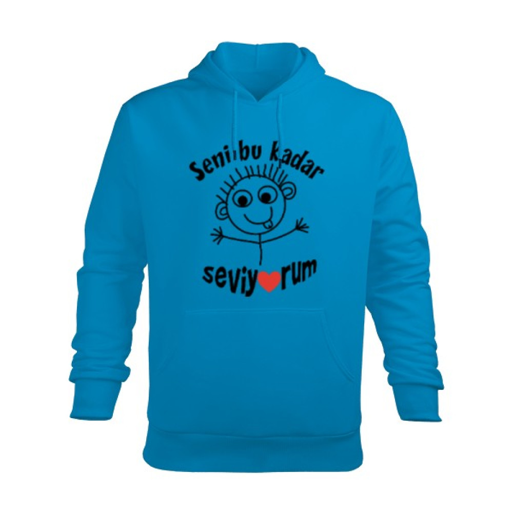 Tisho Seni Bu Kadar Çok Seviyorum Baskılı Erkek Sweetshirt Erkek Kapüşonlu Hoodie Sweatshirt Erkek Sweatshirt Fiyatı