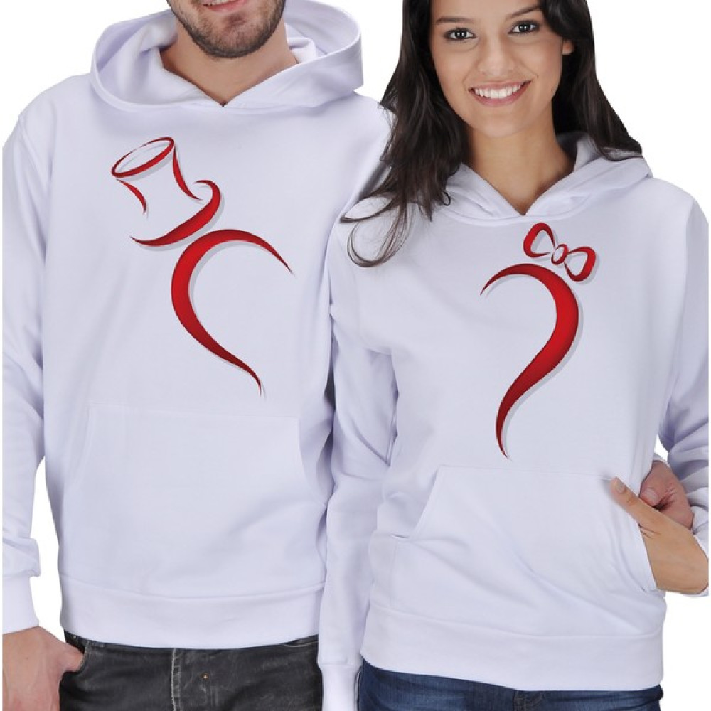 Tisho Yarım Kalp Baskılı Sevgili Kapüşonlu Sweatshirt Bayan Sweatshirt Fiyatı