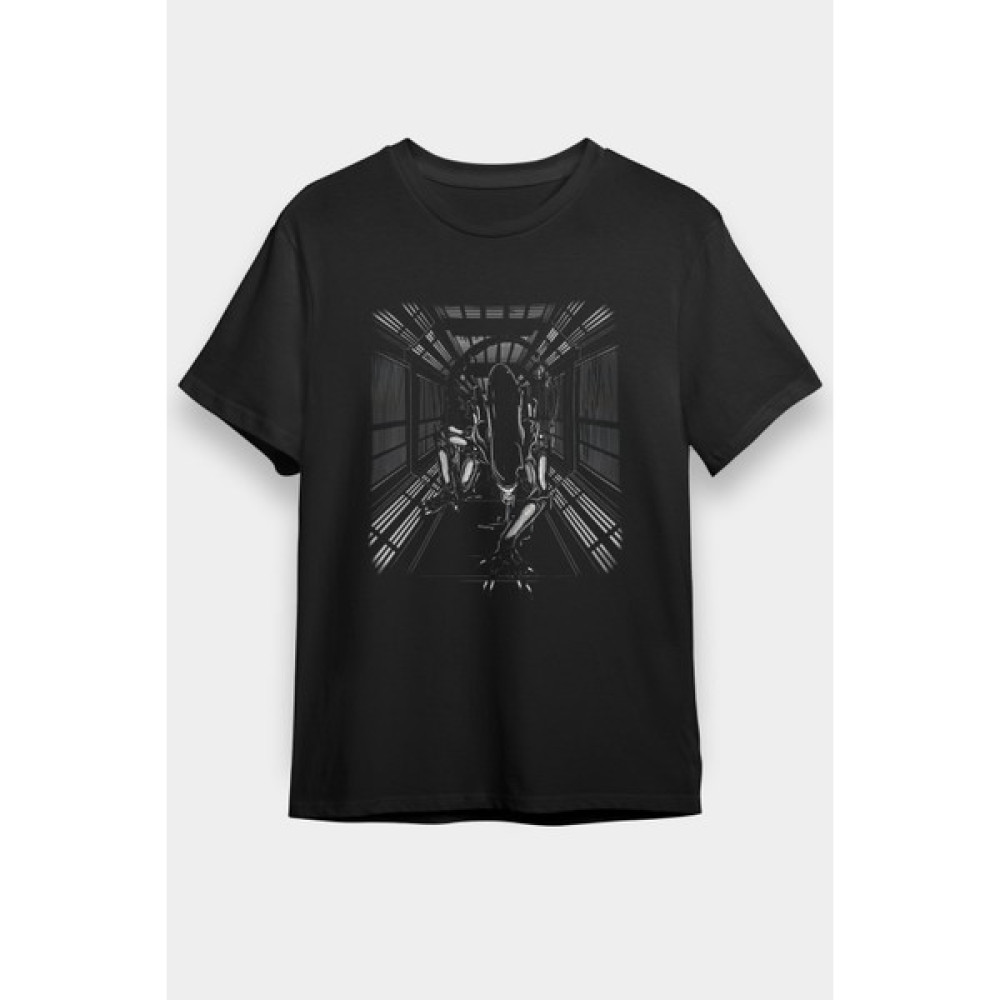 Tişört Fabrikası Alien Siyah Unisex T-Shirt Bayan T-shirt Fiyatı