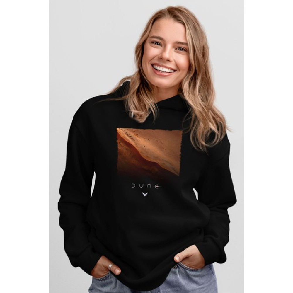 Tişört Fabrikası Dune Çöl Gezegeni (Dune) Baskılı Siyah Hoodie Bayan Sweatshirt Fiyatı