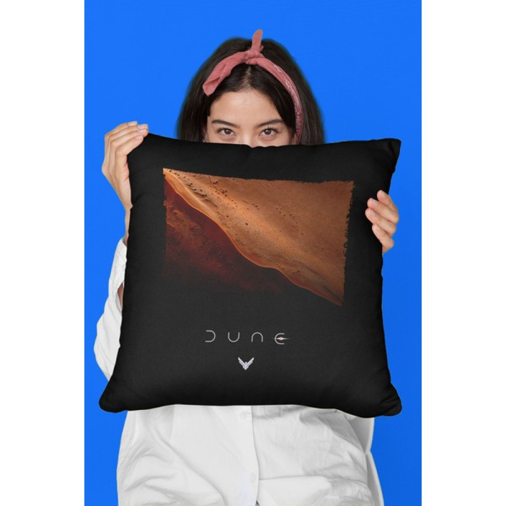 Tişört Fabrikası Dune Çöl Gezegeni (Dune) Baskılı Siyah Kırlent - Yastık Kılıfı - 43 x 43 cm Kırlent / Mobilya Yastığı Fiyatı