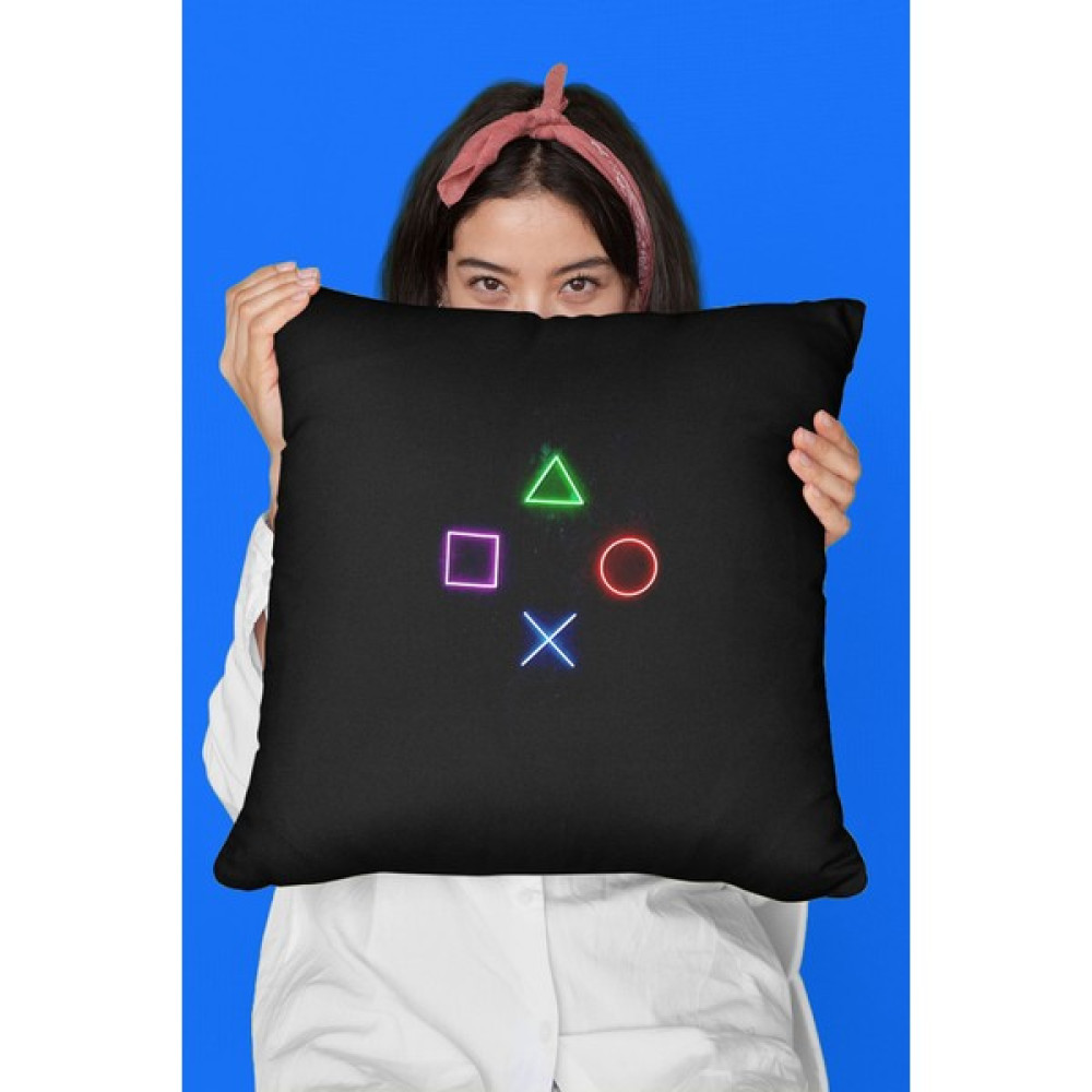Tişört Fabrikası Game Temalı Baskılı Siyah Kırlent - Yastık Kılıfı - 43 x 43 cm Kırlent / Mobilya Yastığı Fiyatı