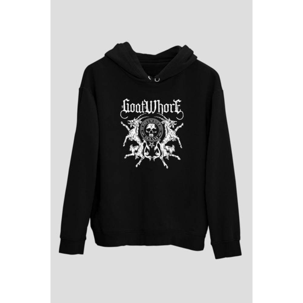 Tişört Fabrikası Goatwhore Baskılı Unisex Siyah Kapüşonlu Sweatshirt Bayan Sweatshirt Fiyatı