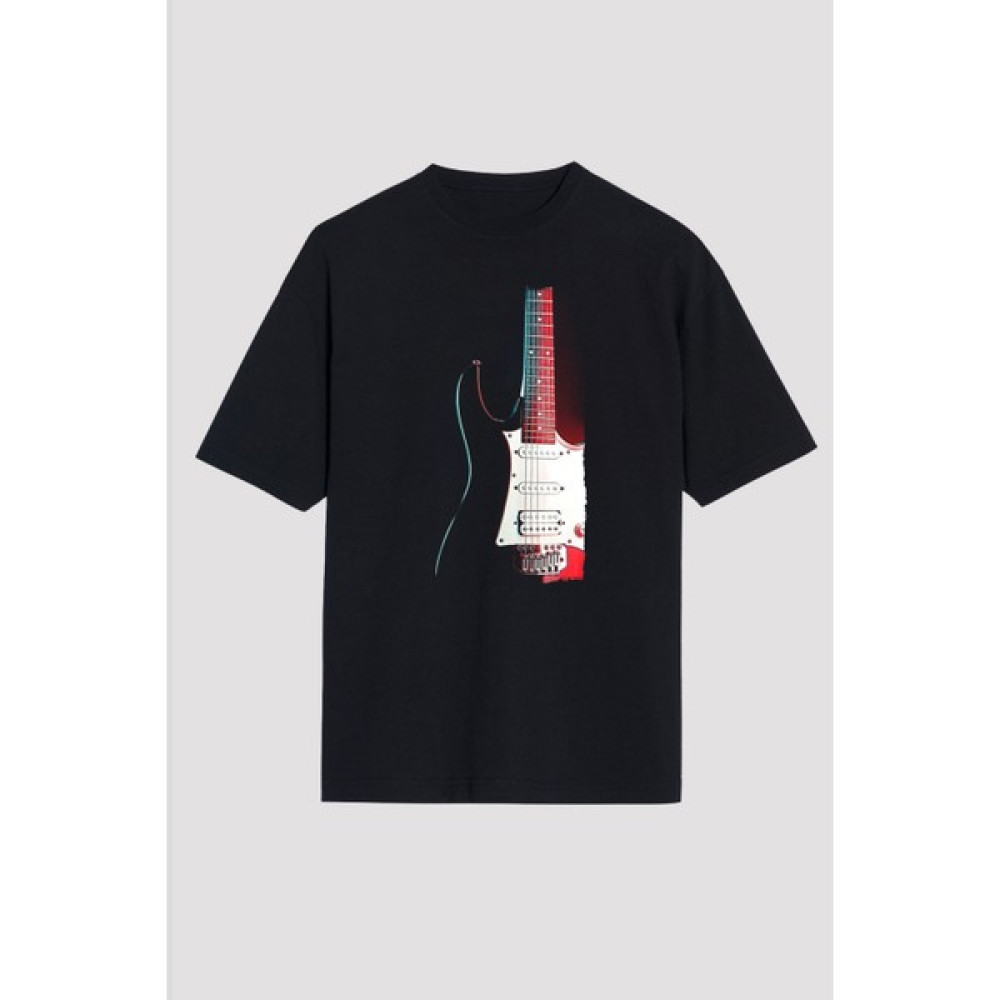 Tişört Fabrikası Kadın/Erkek Elektro Gitar Digital Baskılı Oversize TShirt/Tişört Bayan T-shirt Fiyatı