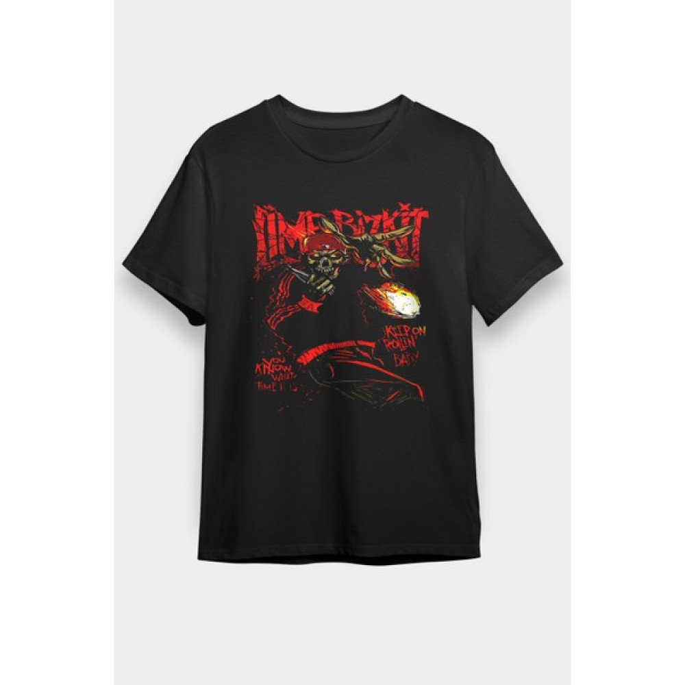 Tişört Fabrikası Limp Bizkit Baskılı Siyah Tişört - Tshirt Bayan T-shirt Fiyatı