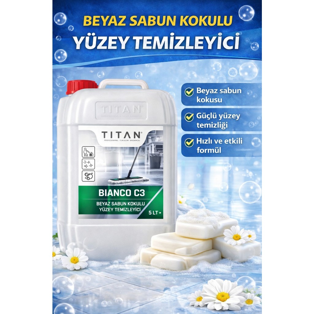 Titan Beyaz Sabun Kokulu Genel Temizlik Ürünü - Yüzey Temizleyici - 5 Lt. - Bayaz Deterjan ve Temizlik Ürünleri Fiyatı