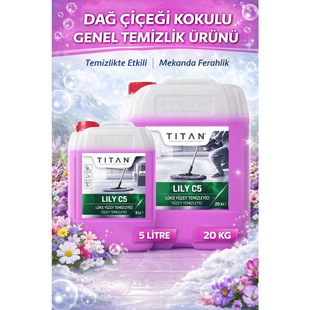 Titan Dağ Çiçeği Kokulu Genel Temizlik Ürünü - Lüks Yüzey Temizleyici - 20 KG Deterjan ve Temizlik Ürünleri Fiyatı