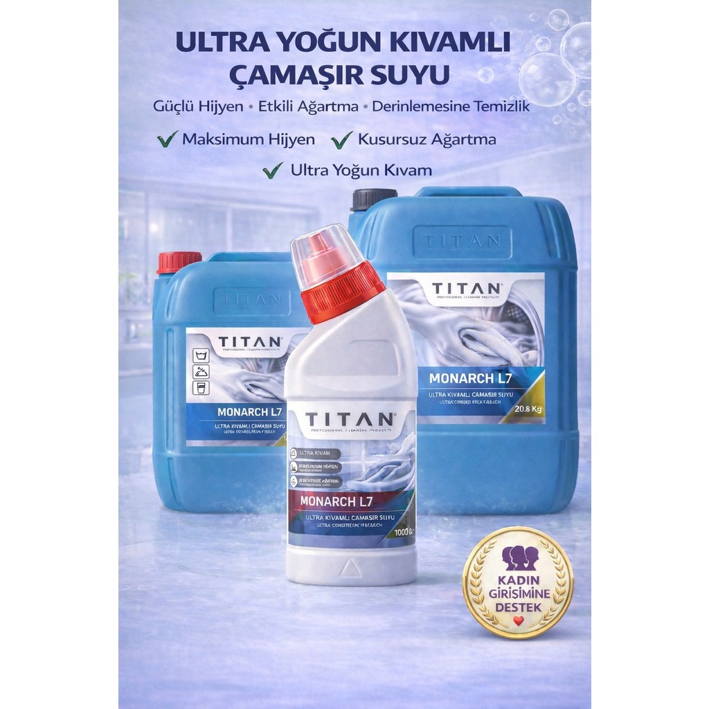 Titan Ultra Yoğun Kıvamlı Çamaşır Suyu | Güçlü Ağartıcı & Maksimum Hijyen | Monarch L7 - 5 lt Çamaşır Yıkama Fiyatı