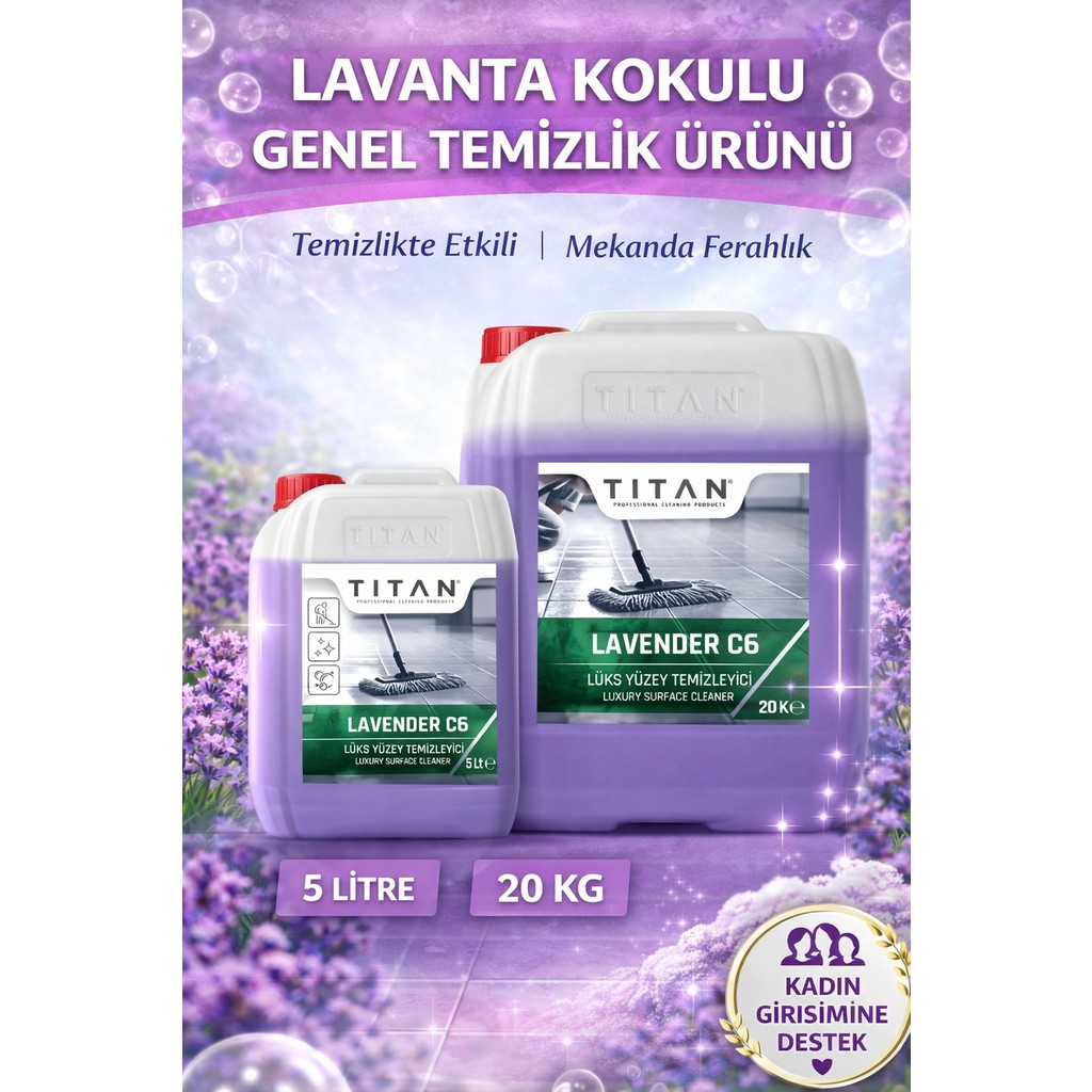 Titan Yüzey Temizleyici – Lavanta Kokulu Profesyonel Genel Temizlik - 5 LT Deterjan ve Temizlik Ürünleri Fiyatı