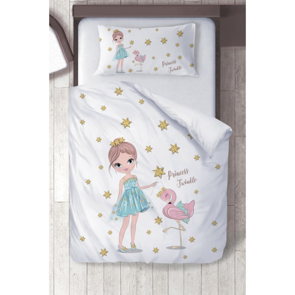 Titanbaby Pamuklu Kuğulu Prenses Kız Çocuk Odası Çocuk Nevresim Takımı - 160 x 220 cm - Renkli Nevresim Takımı Fiyatı