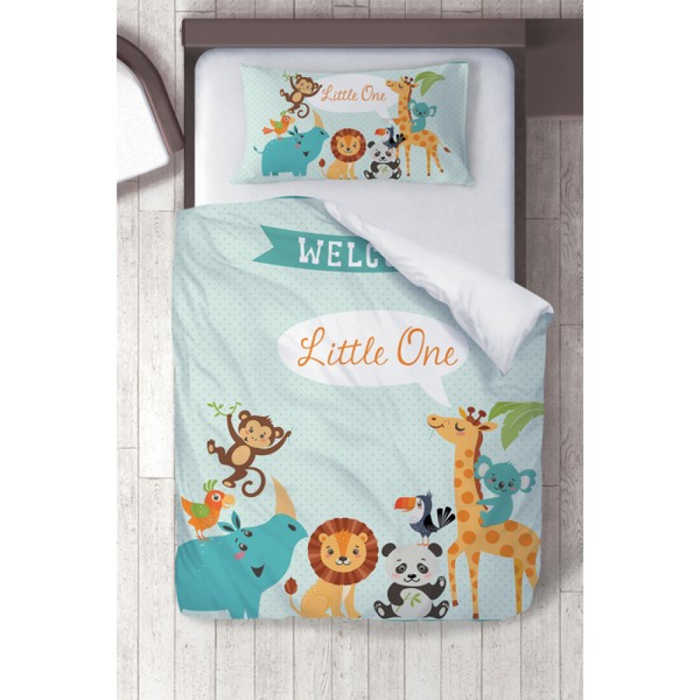 Titanbaby Pamuklu Mikro Saten Beyaz Safari Çocuk Odası Çocuk Nevresim Takımı - 160 x 220 cm - Renkli Nevresim Takımı Fiyatı