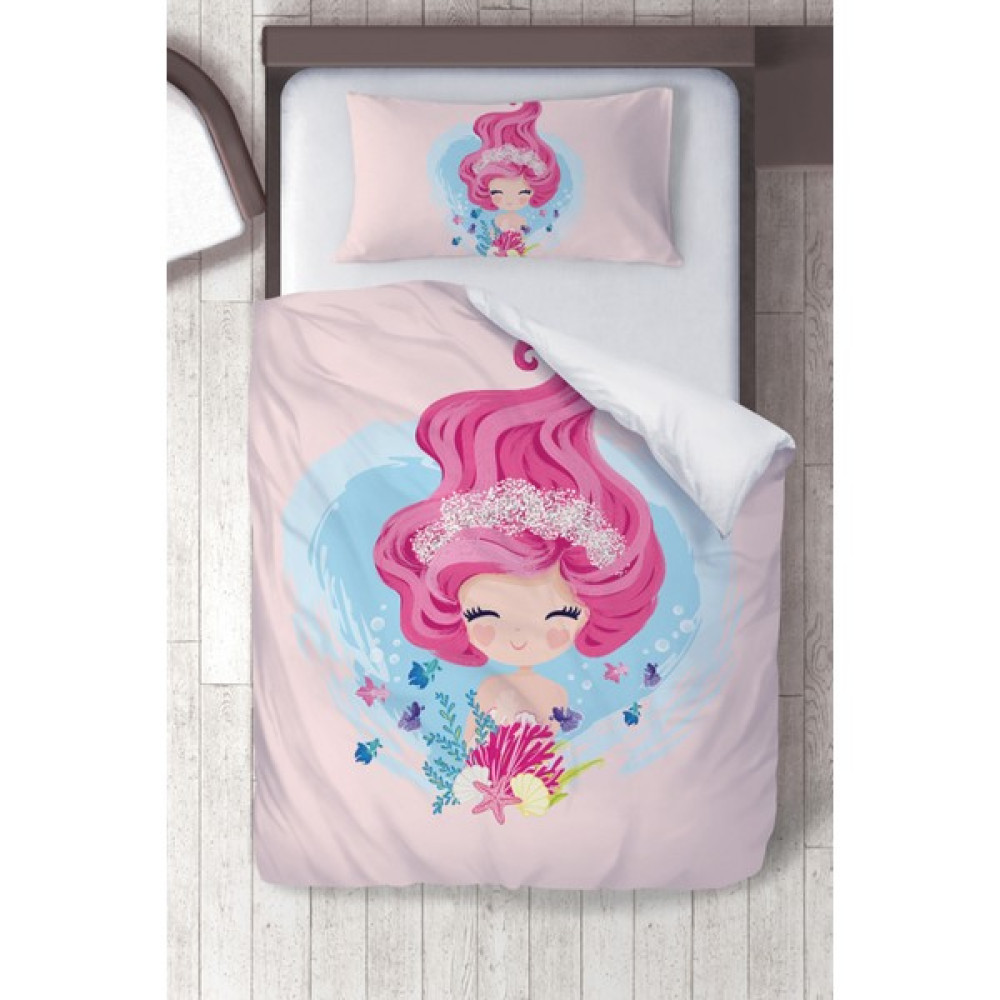 Titanbaby Pamuklu Mikro Saten Deniz Kızı 4 Çocuk Odası Çocuk Nevresim Takımı - 160 x 220 cm - Renkli Nevresim Takımı Fiyatı