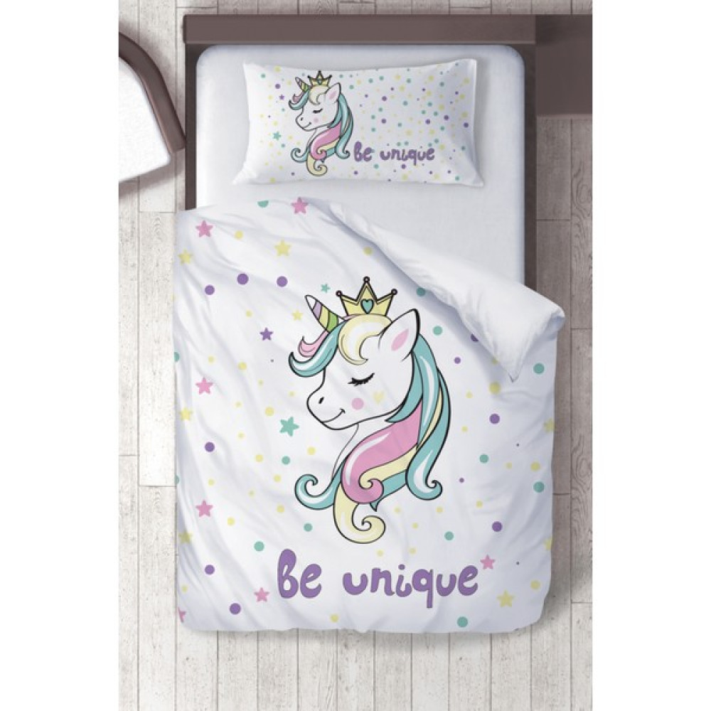 Titanbaby Pamuklu Mikro Saten New Unicorn Kız Çocuk Odası Çocuk Nevresim Takımı - 160 x 220 cm - Renkli Nevresim Takımı Fiyatı