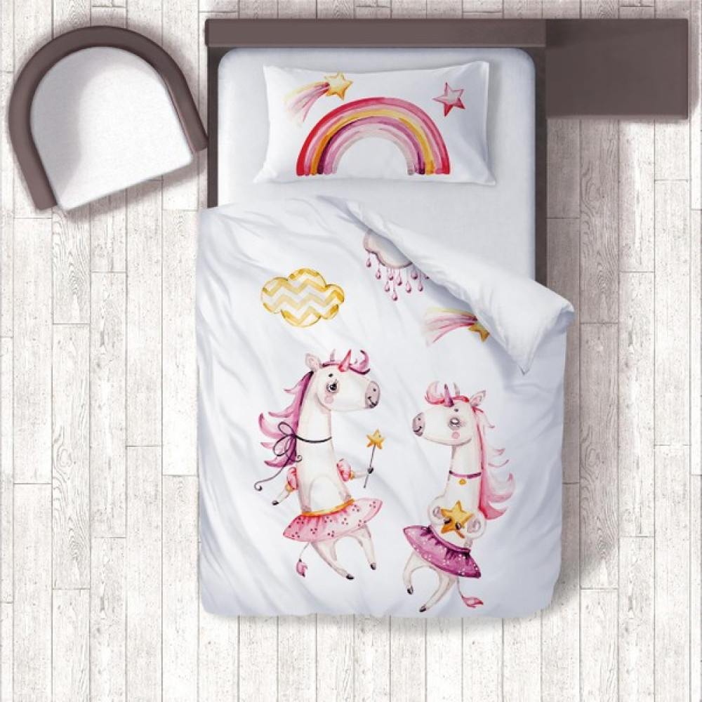 Titanbaby Unicorn Desenli Çocuk Odası Çocuk Bebek&çocuk Nevresim Takımı - Beyaz - 100 x 150 cm Bebek Nevresim Takımı Fiyatı
