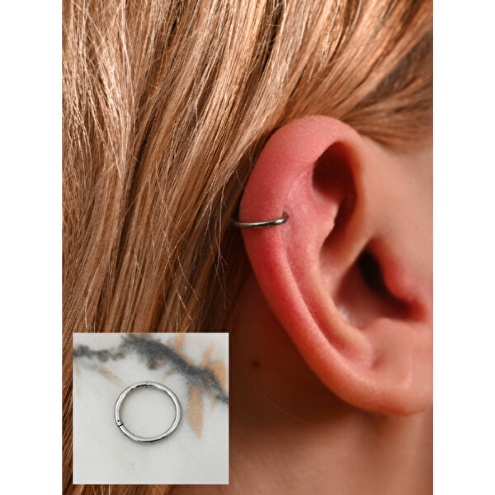 Titanyum Halka Tragus Piercing (1 Adet)-0VP104 - 6 mm - Gümüş Altın & Gümüş Piercing Fiyatı