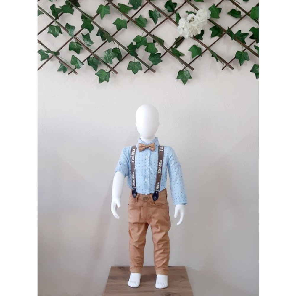Titimix Kids Erkek Çocuk Papyonlu Gömlek Pantolon Alt Üst Takım Erkek Çocuk Giyim Takımı Fiyatı