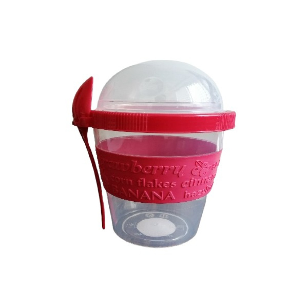 Titiz Plastik Yoghurt Container 600 ml + Kaşık - Kırmızı Beslenme Çantası Fiyatı